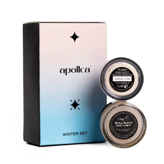 WINTER SET puder pod oczy + balsam do ust